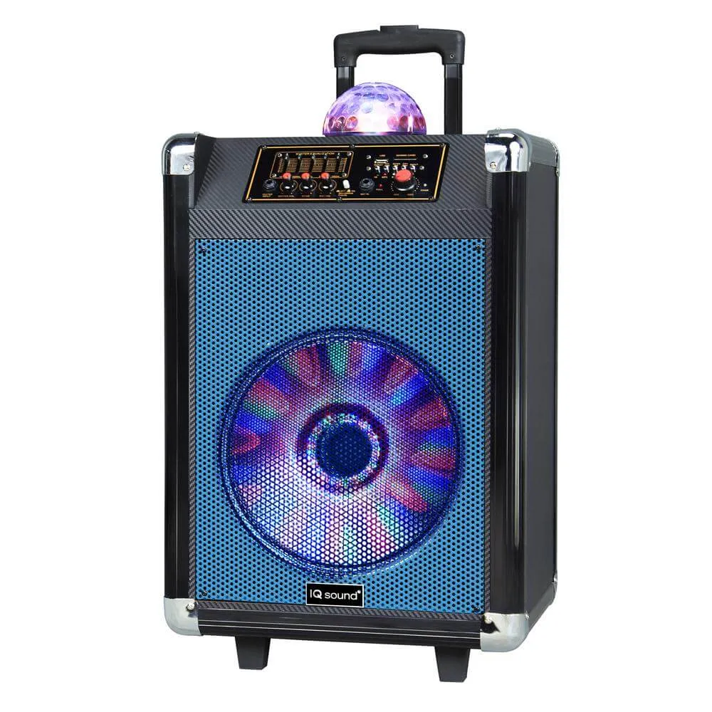 12" Portable Bluetooth Speaker with Disco Ball Light