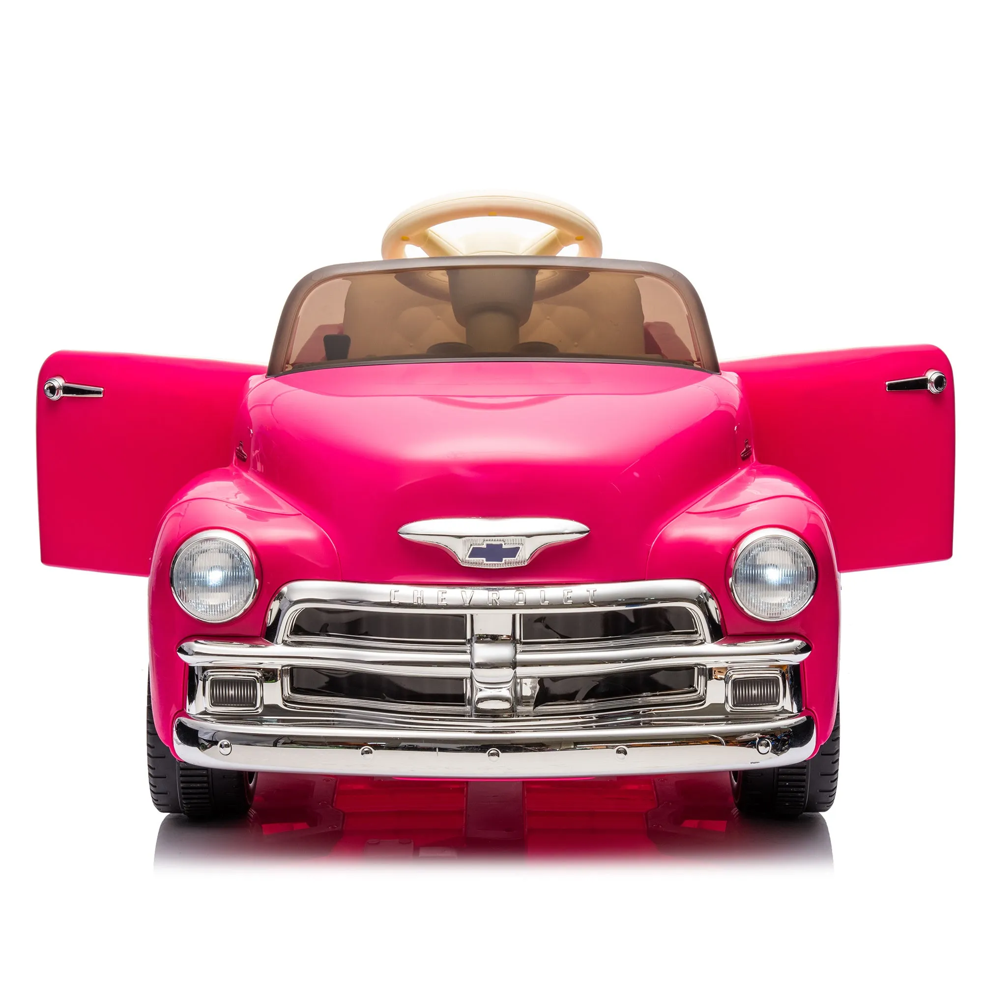 12V Kids Ride On truck car w/parents control, Licensed Chevrolet 3100 pickup,electric car for kid,Vintage modeling,3 speeds,LED Lights,Bluetooth,USB,High-power up to 3.11 MPH,age 3 