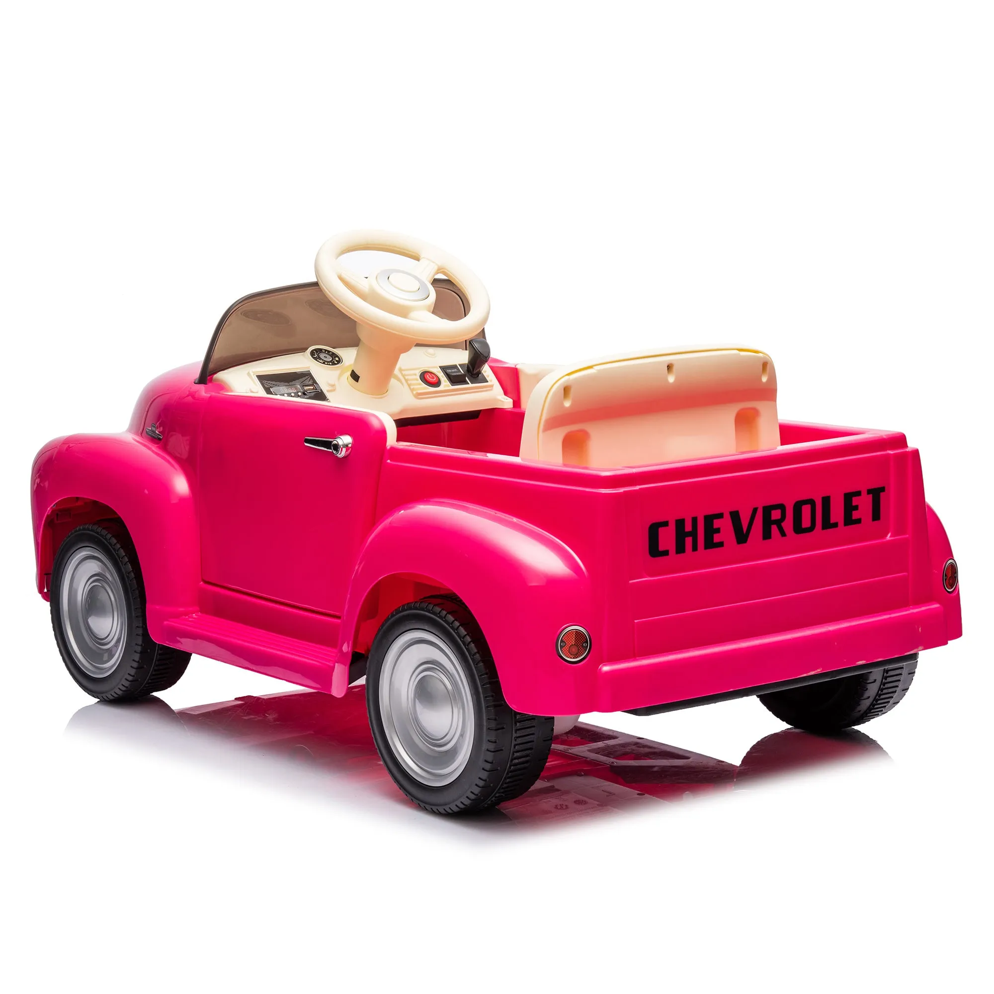 12V Kids Ride On truck car w/parents control, Licensed Chevrolet 3100 pickup,electric car for kid,Vintage modeling,3 speeds,LED Lights,Bluetooth,USB,High-power up to 3.11 MPH,age 3 