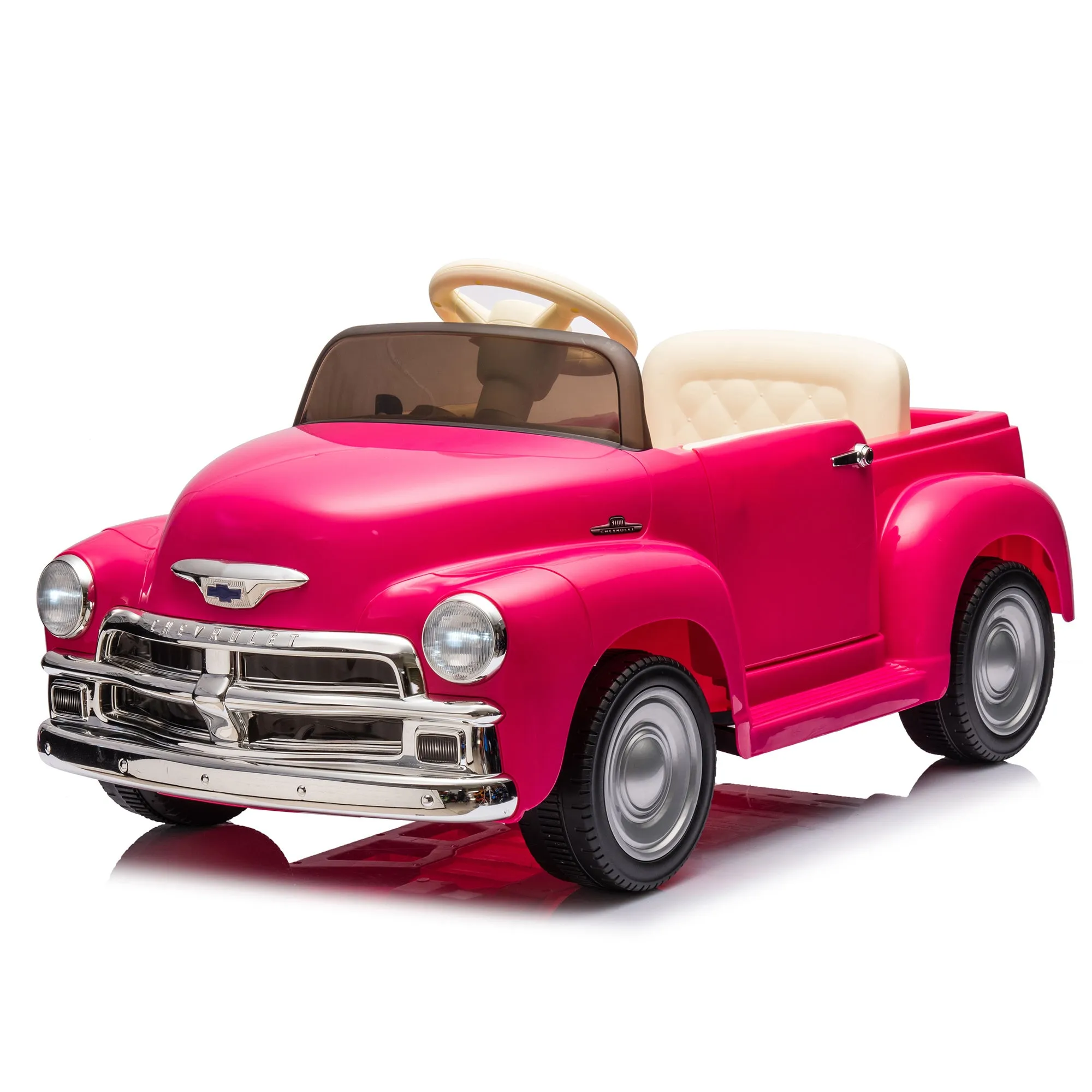 12V Kids Ride On truck car w/parents control, Licensed Chevrolet 3100 pickup,electric car for kid,Vintage modeling,3 speeds,LED Lights,Bluetooth,USB,High-power up to 3.11 MPH,age 3 