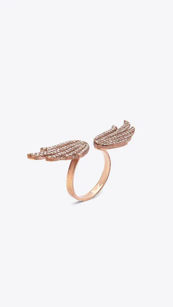 14k Rose Gold Wing Ring