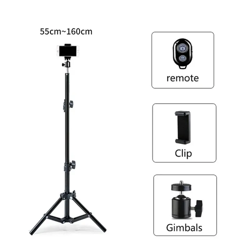 210Cm Tripod for Mobile Phone Tripe for Mobile Smartphone Tripod for Phone Cellular Tripodes for Camera Iphone Xiaomi Cell Phone