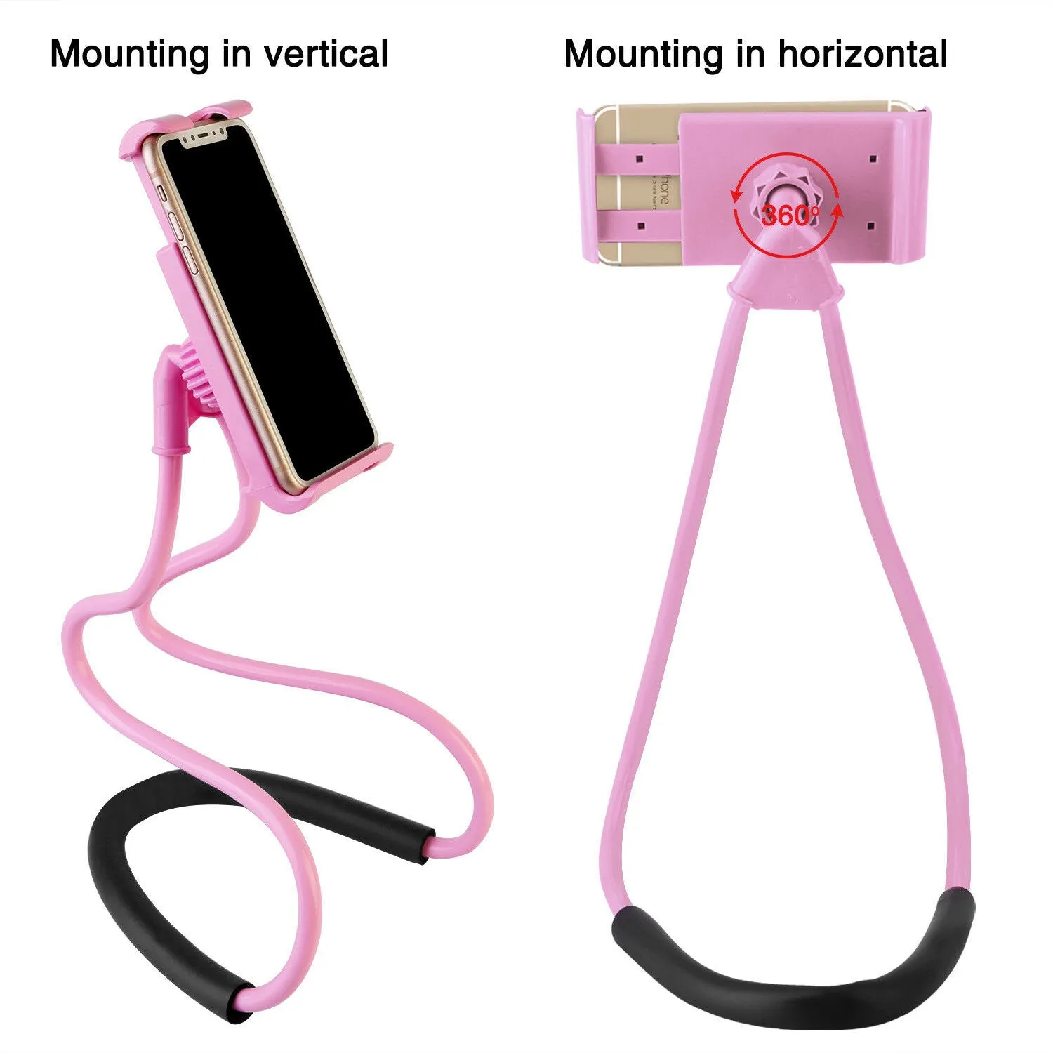 360 Rotation Neck Hanging Flexible Cell Mobile Mount Stand Lazy Bracket Neck Phone