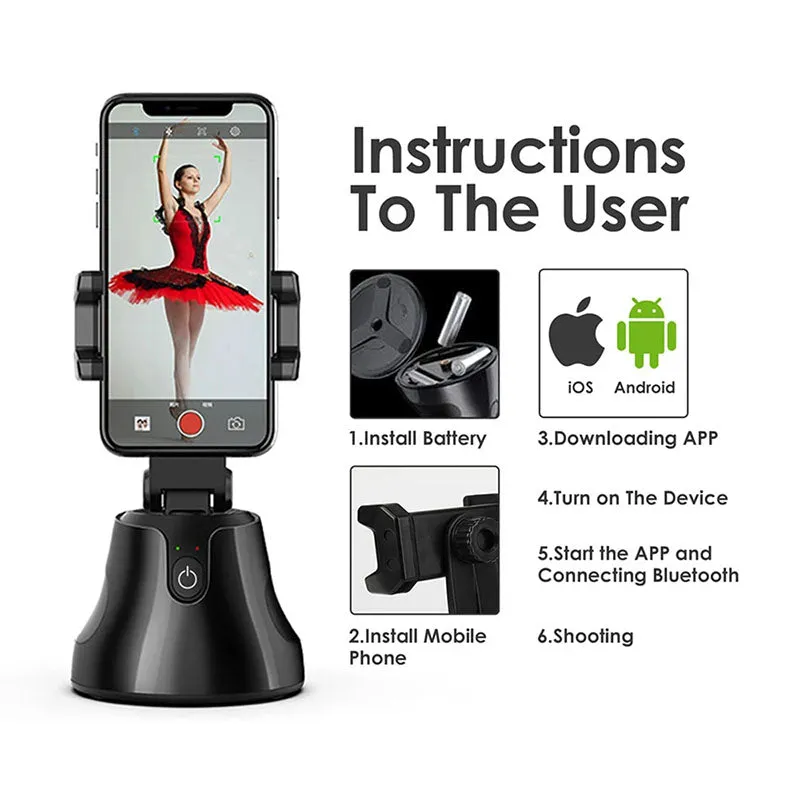 360° Rotation Tracking Smart Phone Holder