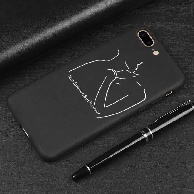 3D Relief Cute Cartoon Love Heart Phone Case For iPhone X