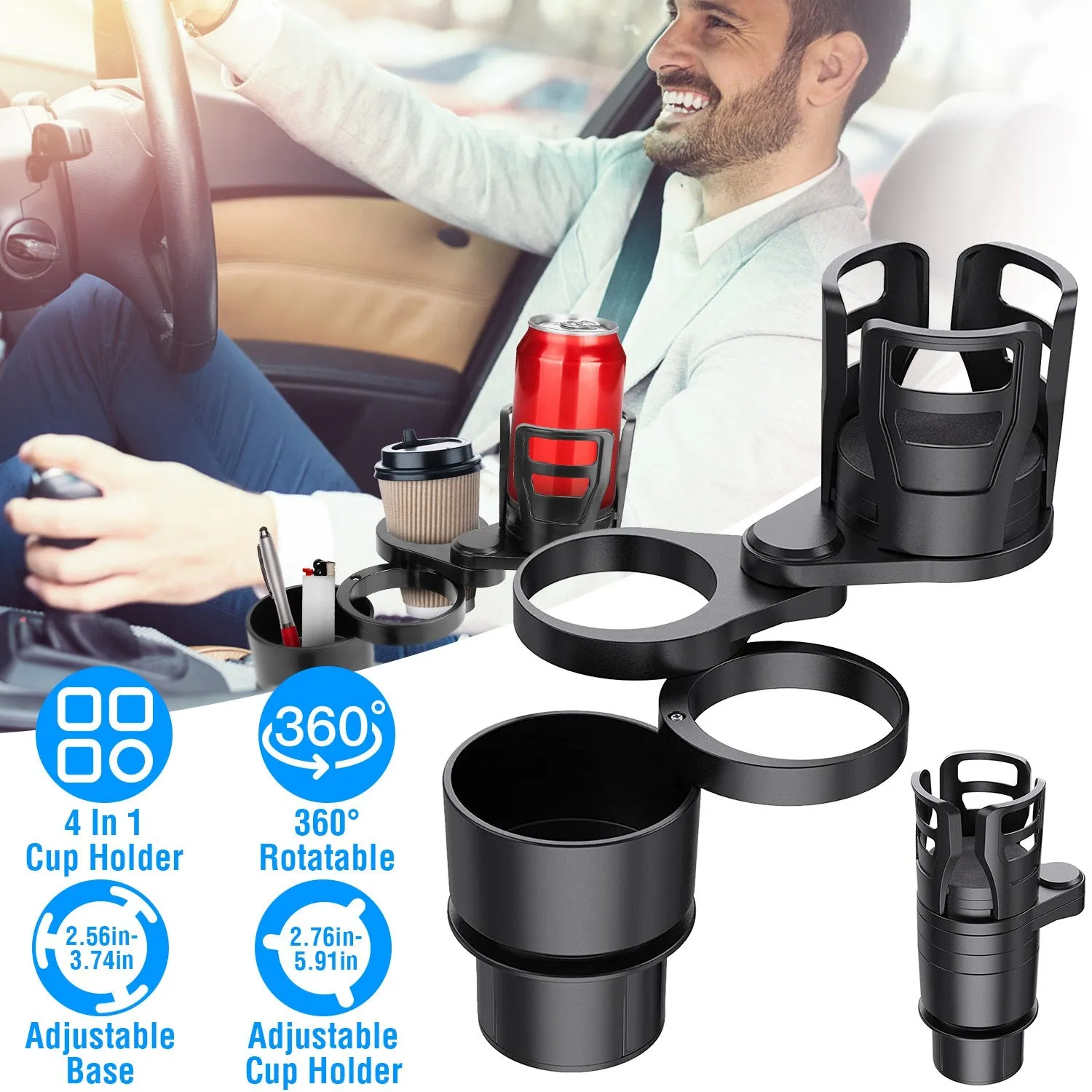 4-in-1 Car Cup Holder