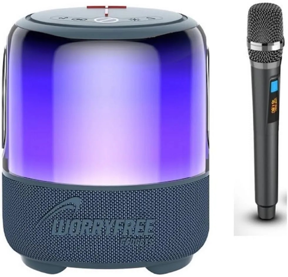 60W Portable Bluetooth Party Speaker with RGB Lights, Waterproof with One Microphone