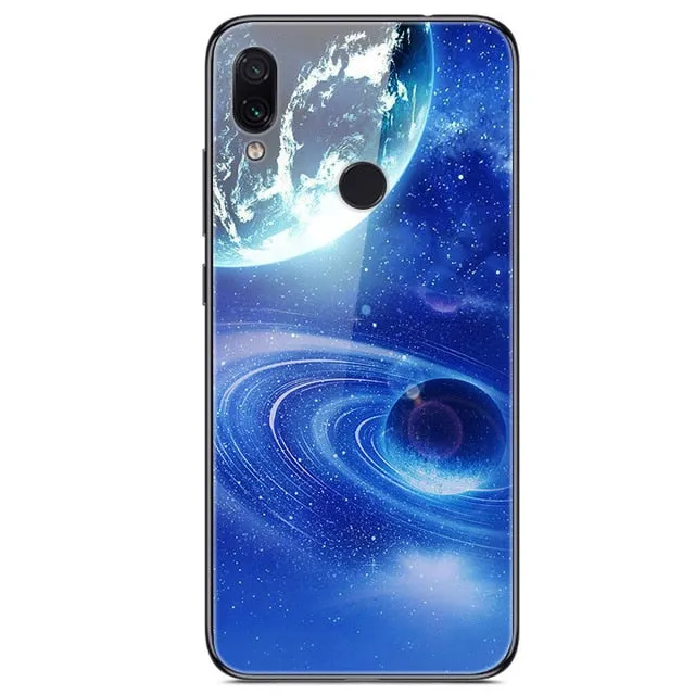 6.3'' For Xiaomi Redmi Note 7 Case Glass Back Hard Cover For Xiaomi Redmi Note 7 Case Note7 Soft Bumper Tempered Fashion Note 7S