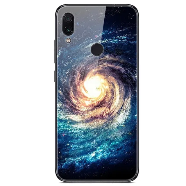 6.3'' For Xiaomi Redmi Note 7 Case Glass Back Hard Cover For Xiaomi Redmi Note 7 Case Note7 Soft Bumper Tempered Fashion Note 7S