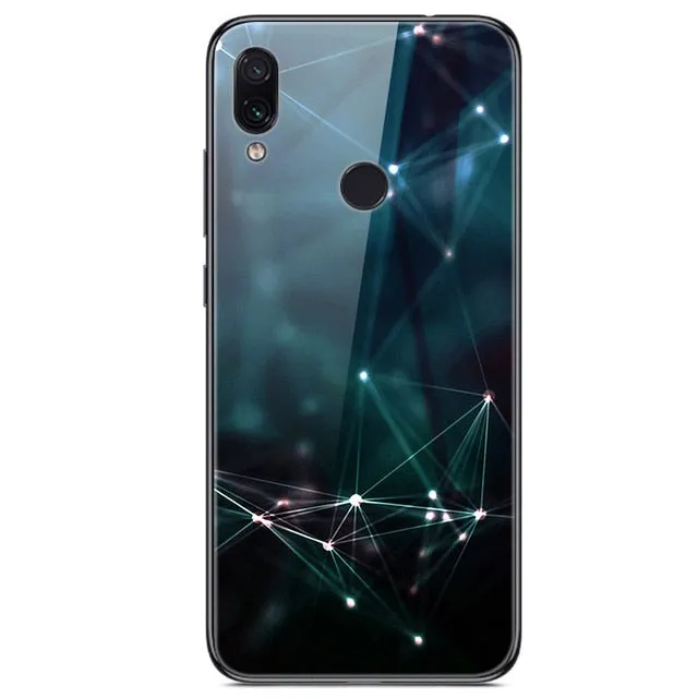 6.3'' For Xiaomi Redmi Note 7 Case Glass Back Hard Cover For Xiaomi Redmi Note 7 Case Note7 Soft Bumper Tempered Fashion Note 7S