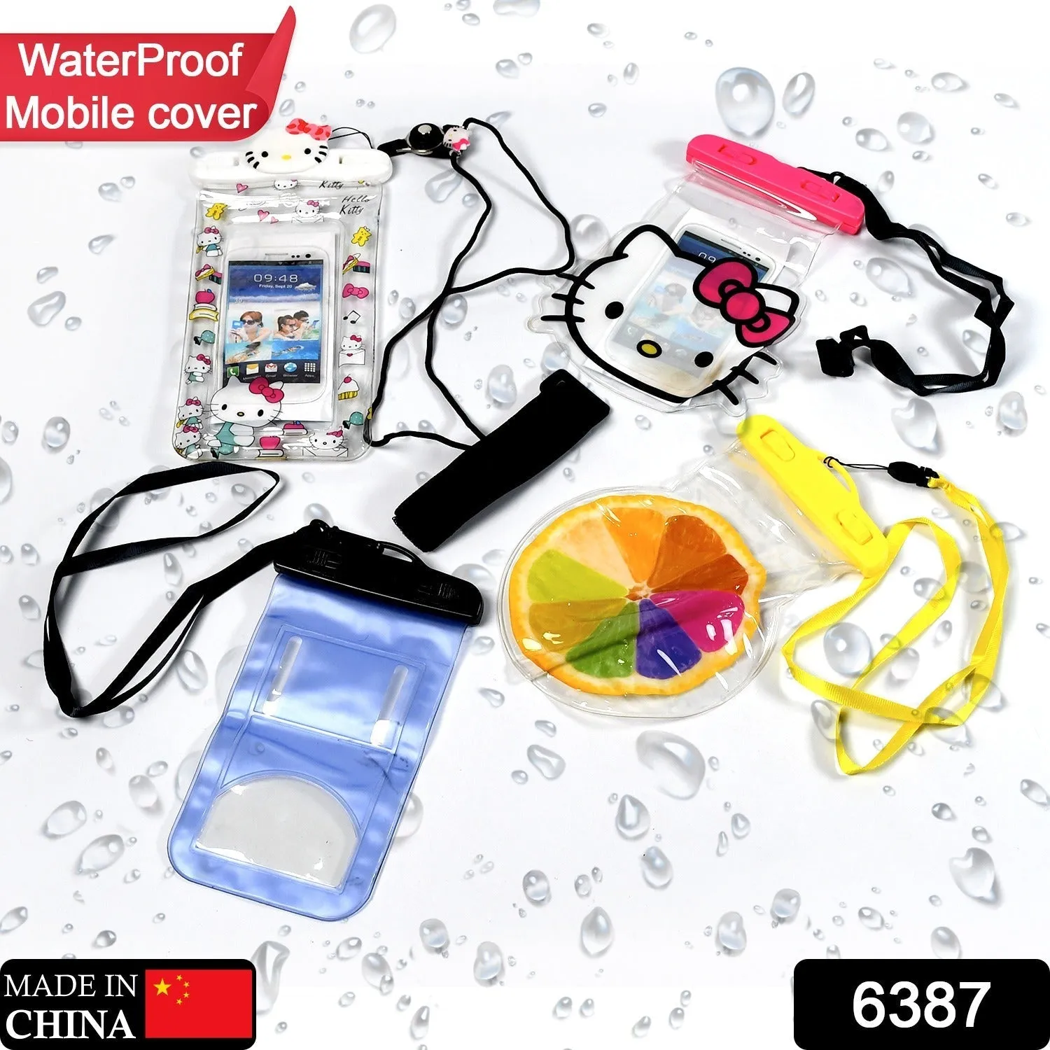 6387 Waterproof Pouch Zip Lock Mobile Cover Under Water Mobile Case For All Type Mobile Phones