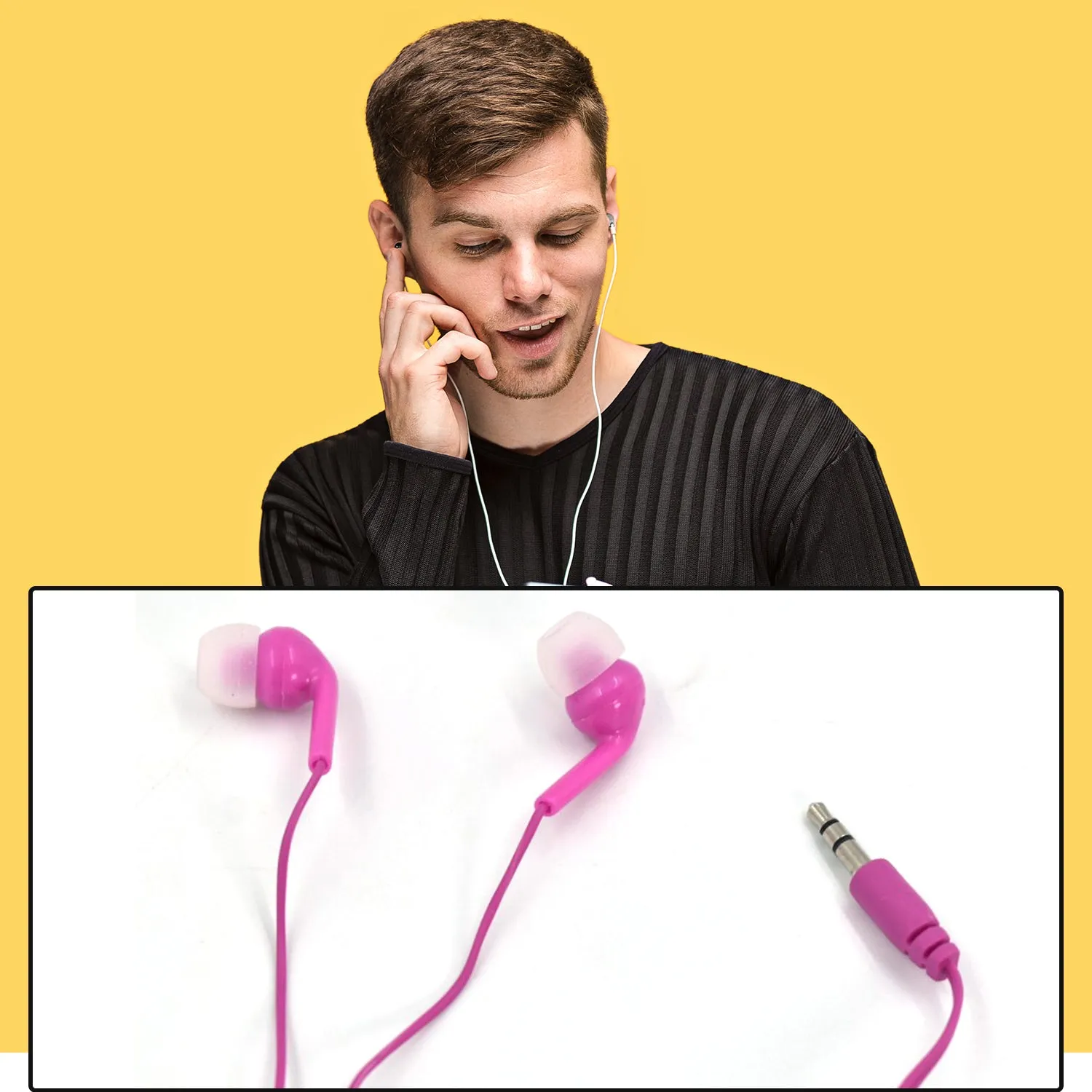 7273 Phone Earphones with Microphone with Case