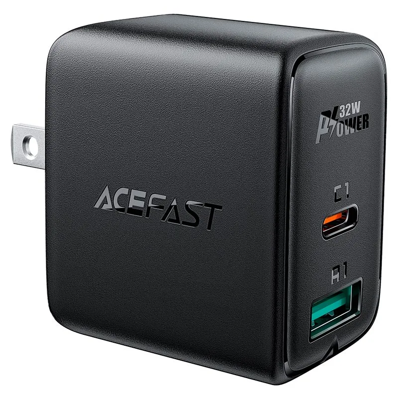 ACEFAST A7 PD 32W (USB-C USB-A) DUAL PORT CHARGER - BLACK