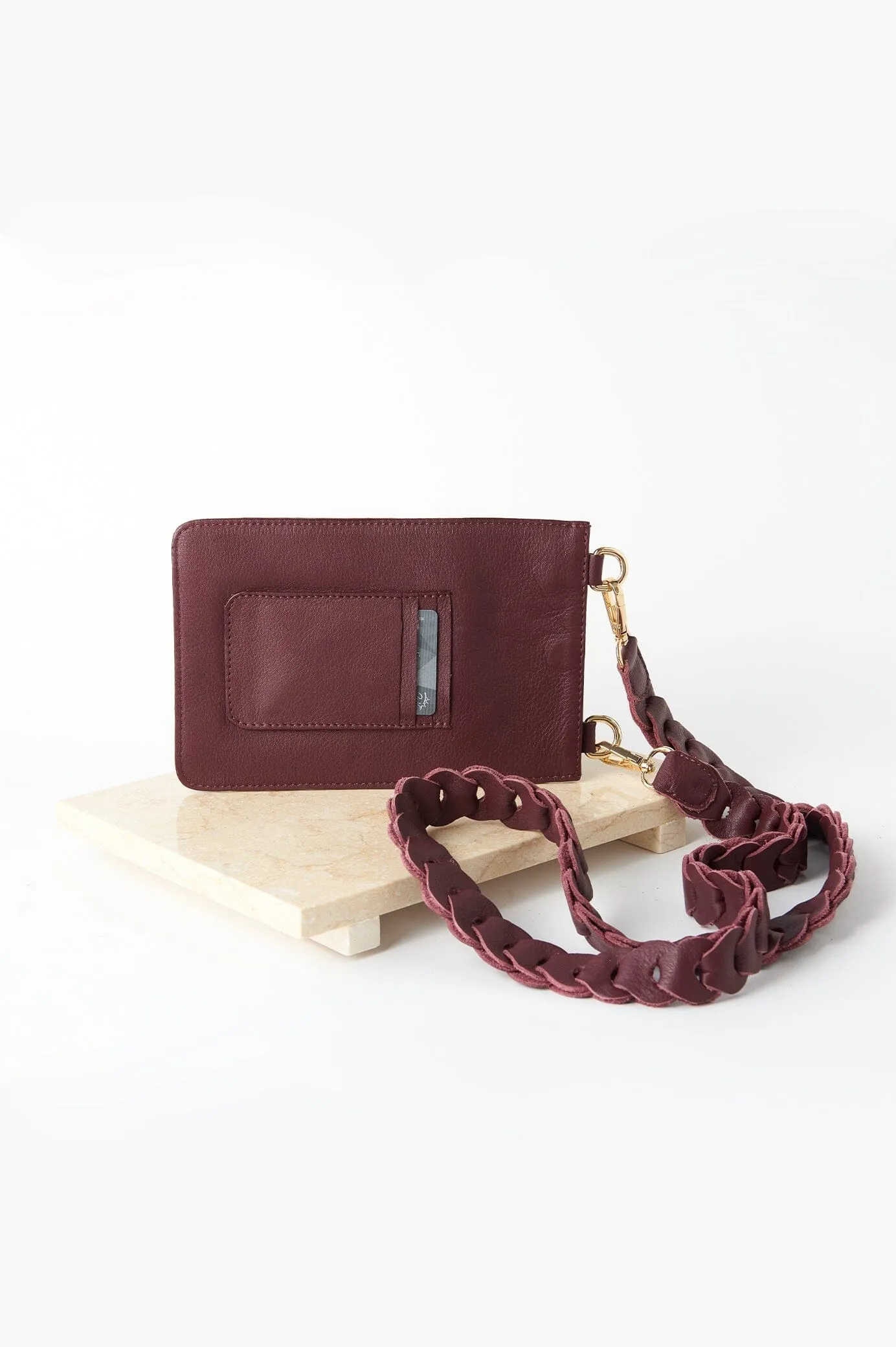 Adelina Mobile Phone Holder Burgundy Soft Leather