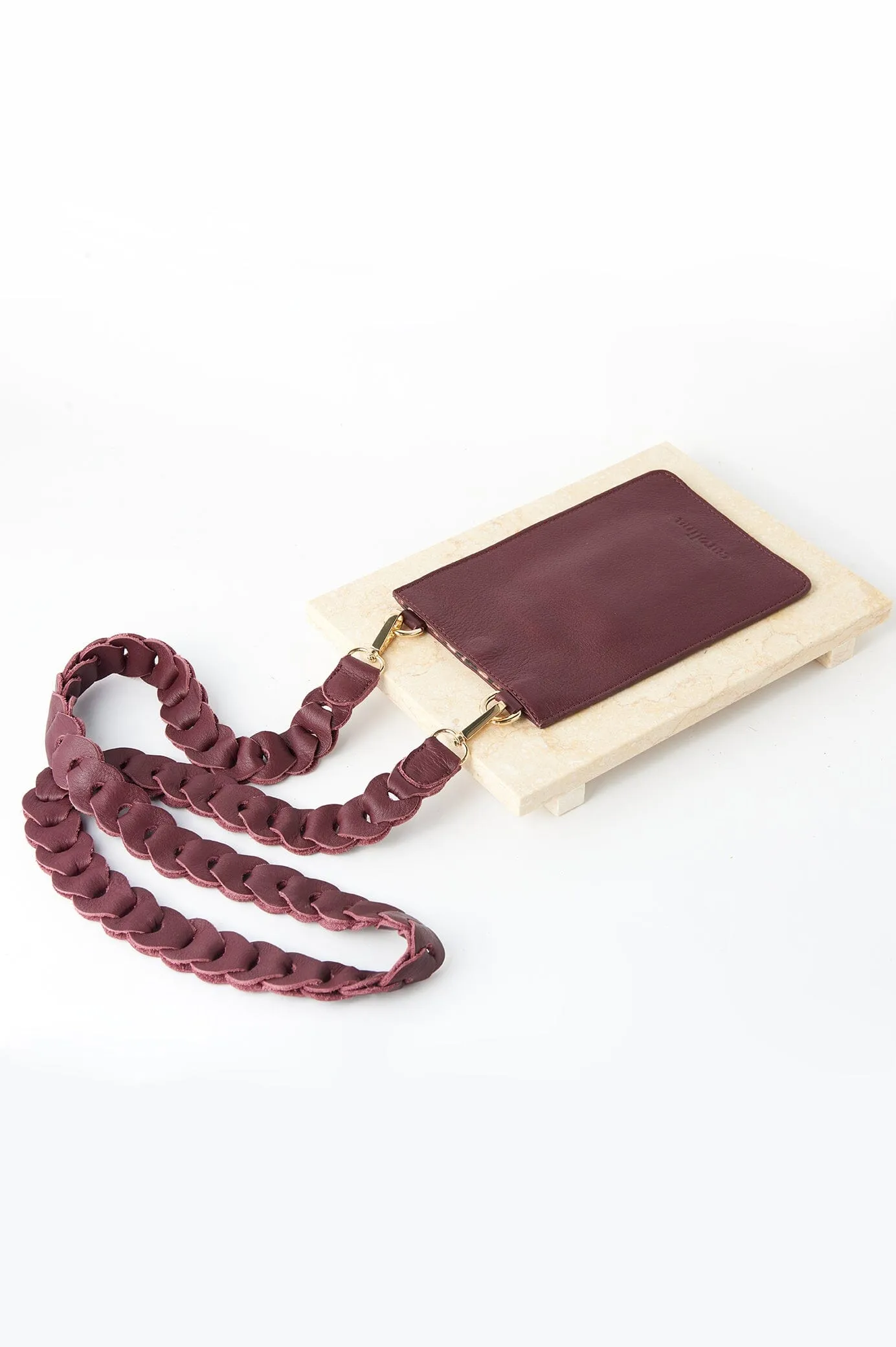 Adelina Mobile Phone Holder Burgundy Soft Leather