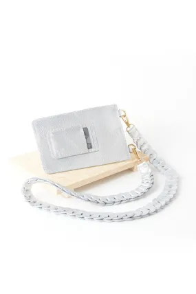 Adelina Mobile Phone Holder Silver Soft Leather