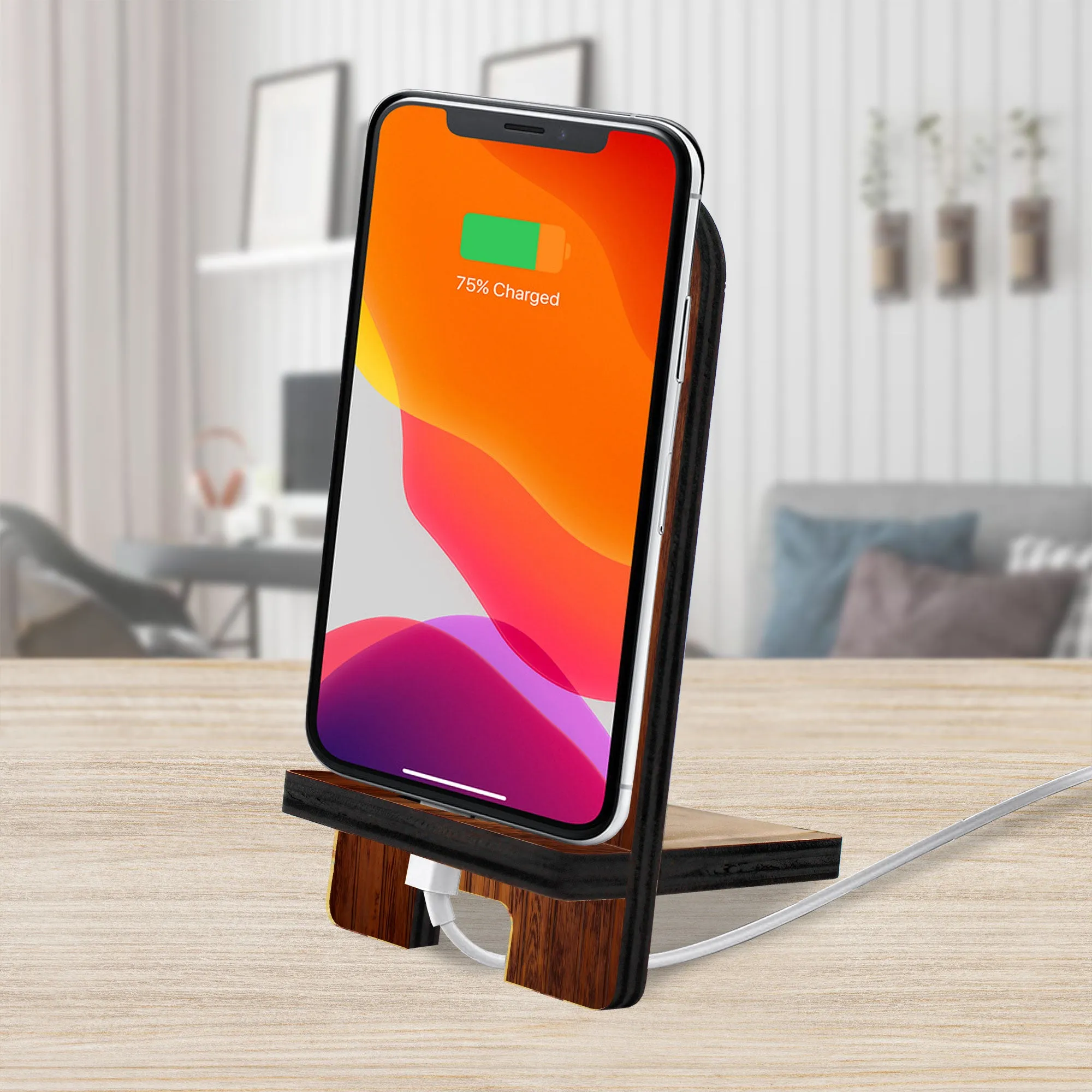 Adventure Awaits Cell Phone Stand Family Décor - Wood Mobile Tablet Holder Charging Station Organizer - 892068