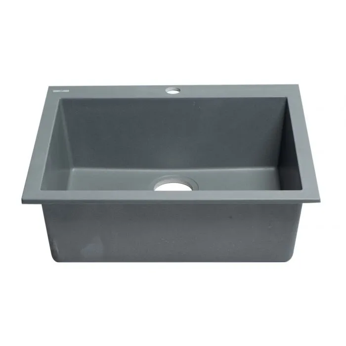 ALFI Brand 24" Drop-In Single Bowl Granite Composite Kitchen Sink