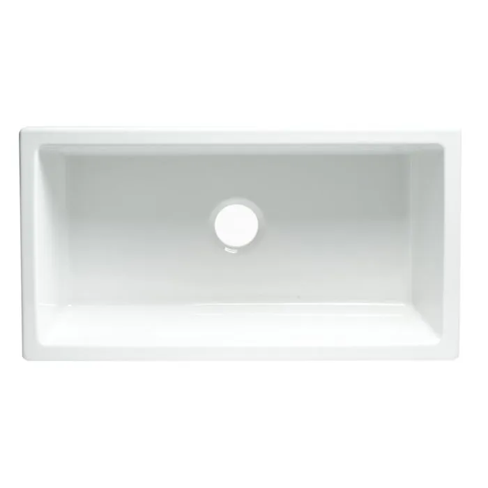 ALFI Brand 33" x 18" Reversible Fluted/Smooth Single Bowl Fireclay Farm Sink