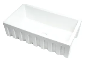 ALFI Brand 33" x 18" Reversible Fluted/Smooth Single Bowl Fireclay Farm Sink