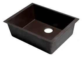 ALFI Brand Chocolate 24" Undermount Single Bowl Granite Composite Kitchen Sink