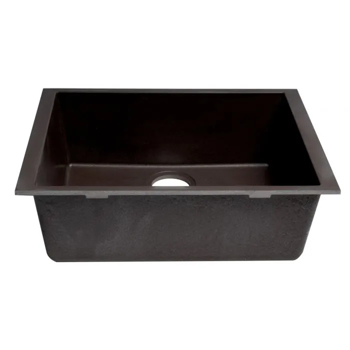 ALFI Brand Chocolate 24" Undermount Single Bowl Granite Composite Kitchen Sink