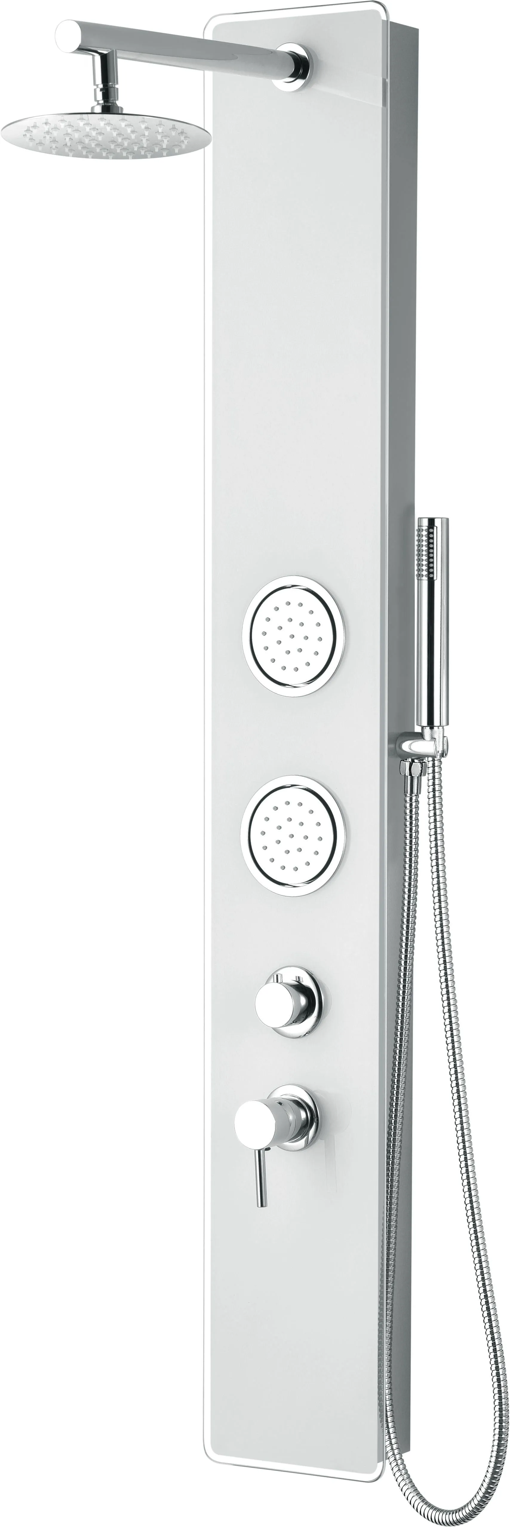 ALFI Brand Glass Shower Panel with 2 Body Sprays and Rain Shower Head