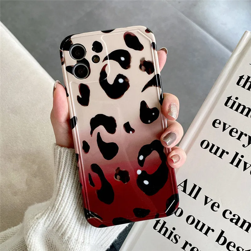 Amber Gradient Leopard Print Suitable Mobile Phone Case Anti-drop Cover