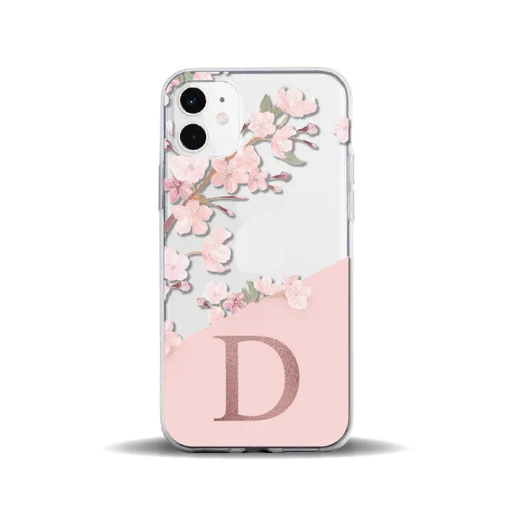 Apple-Compatible iPhone 11/12 Pro Peach Blossom Letter Case.