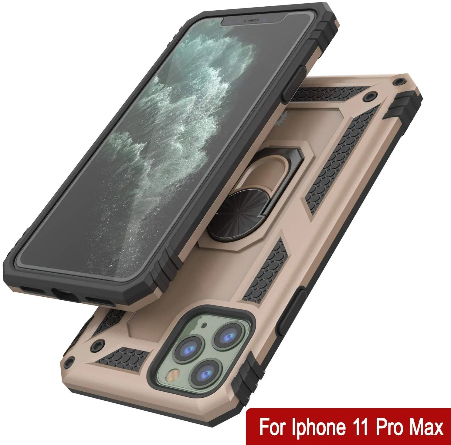 Apple iPhone 11 Pro Max Punkcase ArmorShield Military Style Case Gold