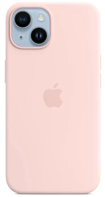 Apple iPhone 14 Silicone Case with MagSafe — Chalk Pink