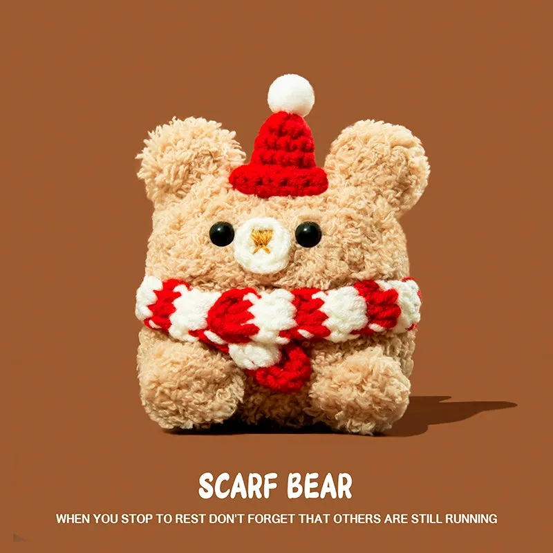 Applicable to Airpods2 Protective Case Airpods3 Protective Case Three Generation Apple Wireless Bluetooth Earphone Cover AirPod Knitting IPod Stuffed Pro2 Second Generation Earphone Case Box 3 Cute Bear