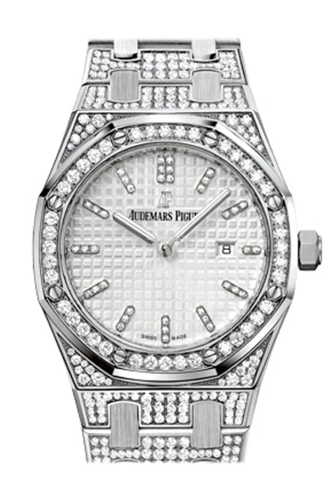 Audemars Piguet Royal Oak 33mm Silver-toned Dial Diamond White Gold Ladies 67652BC.ZZ.1262BC.01