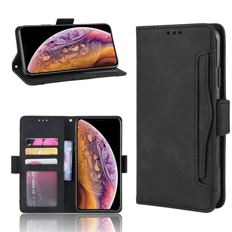 Black Flip Card Slot Wallet Shockproof Phone Case for iPhone 11