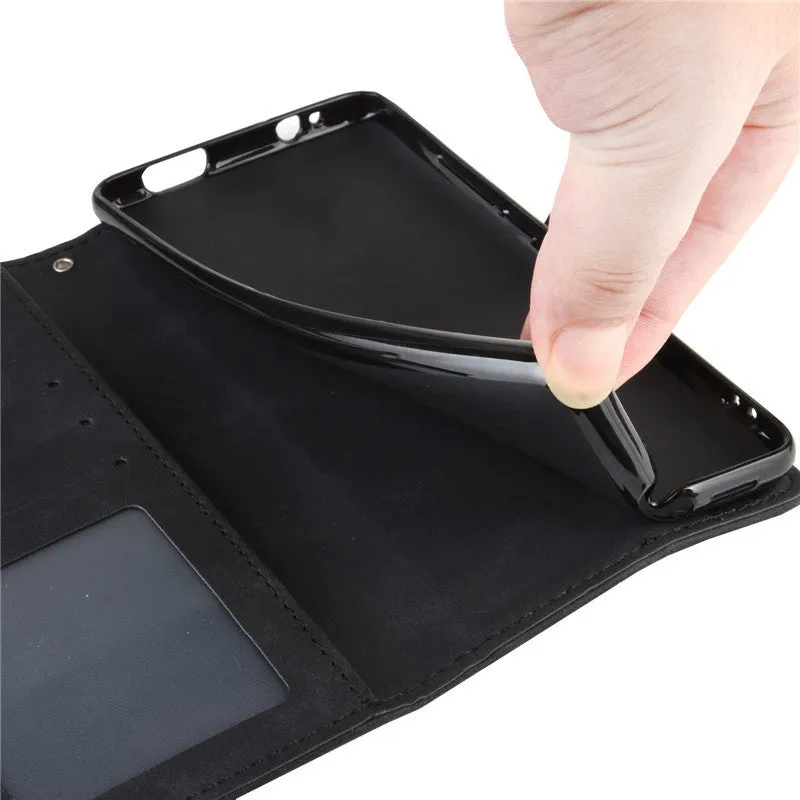 Black Flip Card Slot Wallet Shockproof Phone Case for iPhone 11