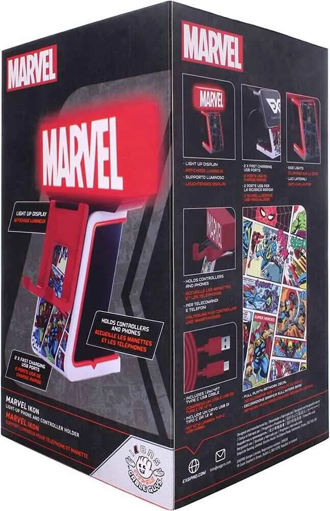 Cable Guys - Marvel Logo Ikon Deluxe Mobile Phone and Controller Holder/Charger