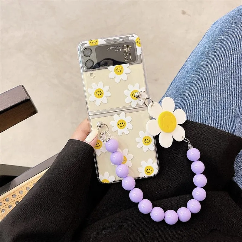 Cute Smile Sunflower Bracelet Phone Case Samsung Galaxy Z Flip 3