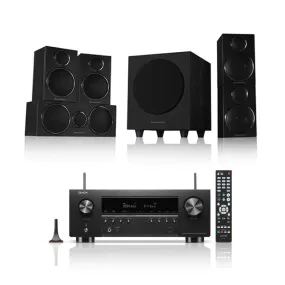 DENON AVRS970H AV Receiver With Wharfedale DX3 HCP 5.1 Speaker Package Black