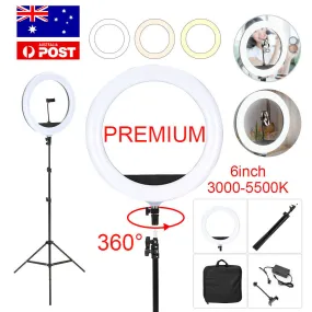 Dimmable 8" LED Ring Light Kit w/Tripod & Phone Holder