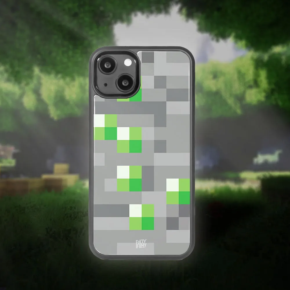 Emerald Block Pattern | Glass Phone Case