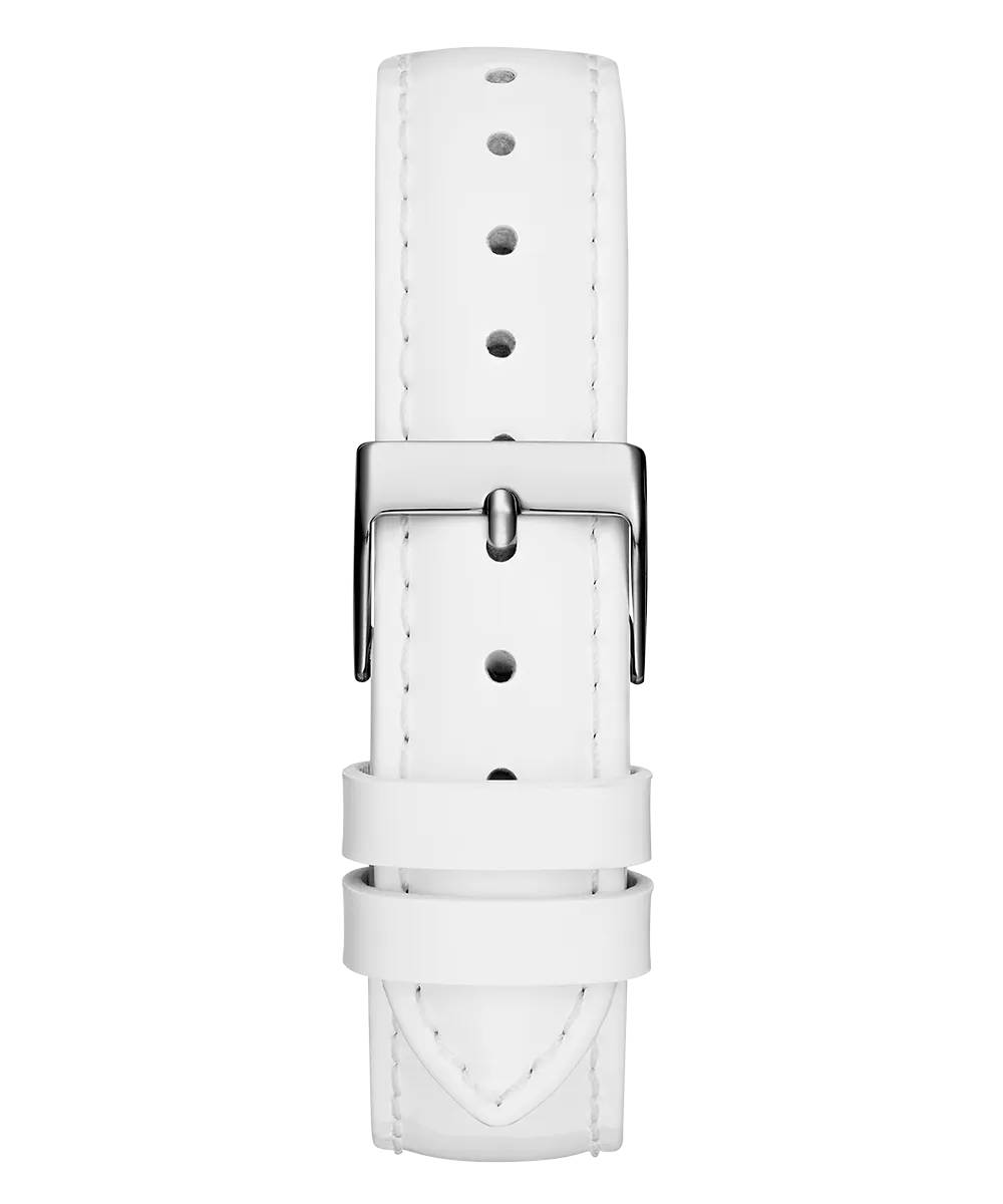 GUESS Ladies White Silver Tone Analog Watch