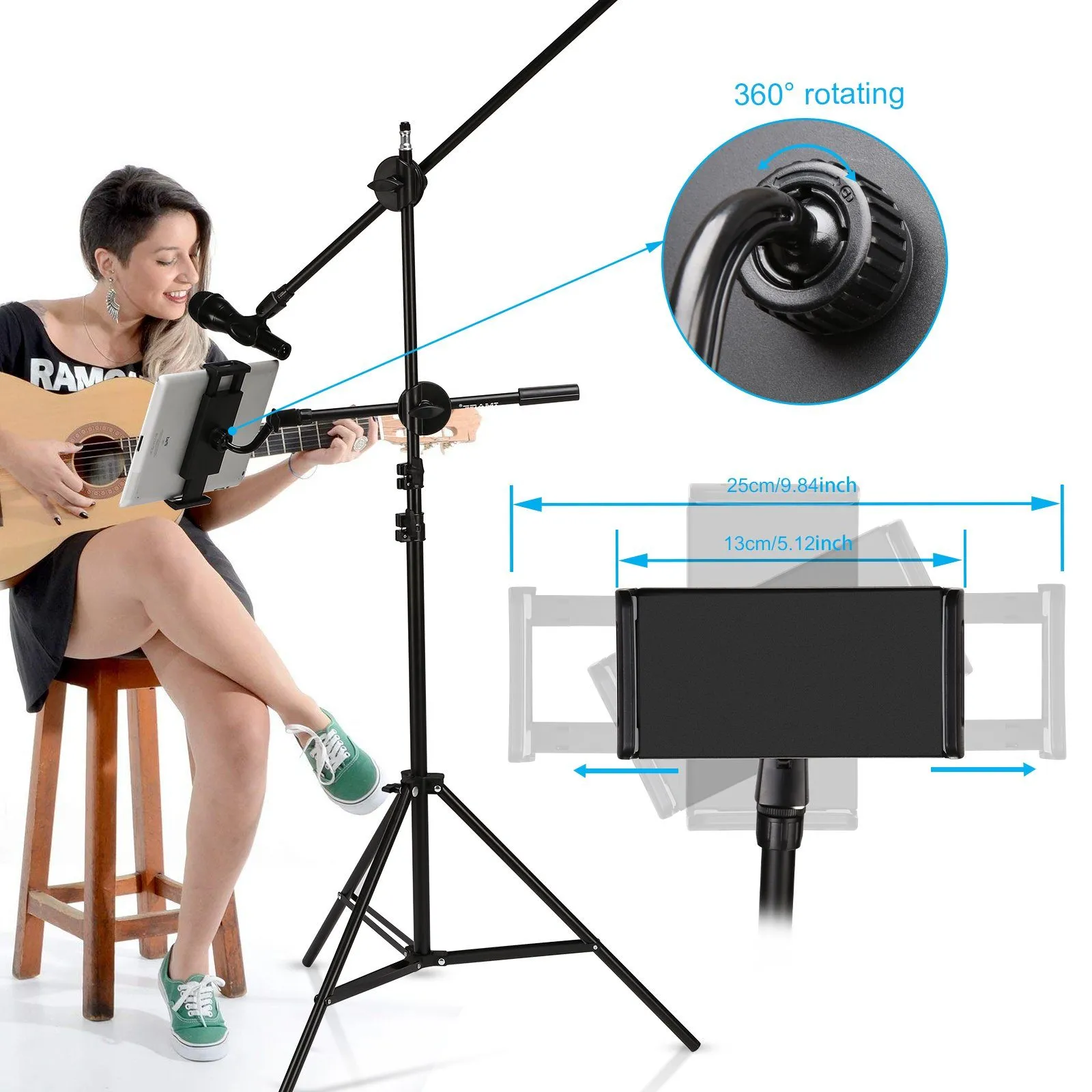 IMAGE Microphone Stand with Mic Clip Holder