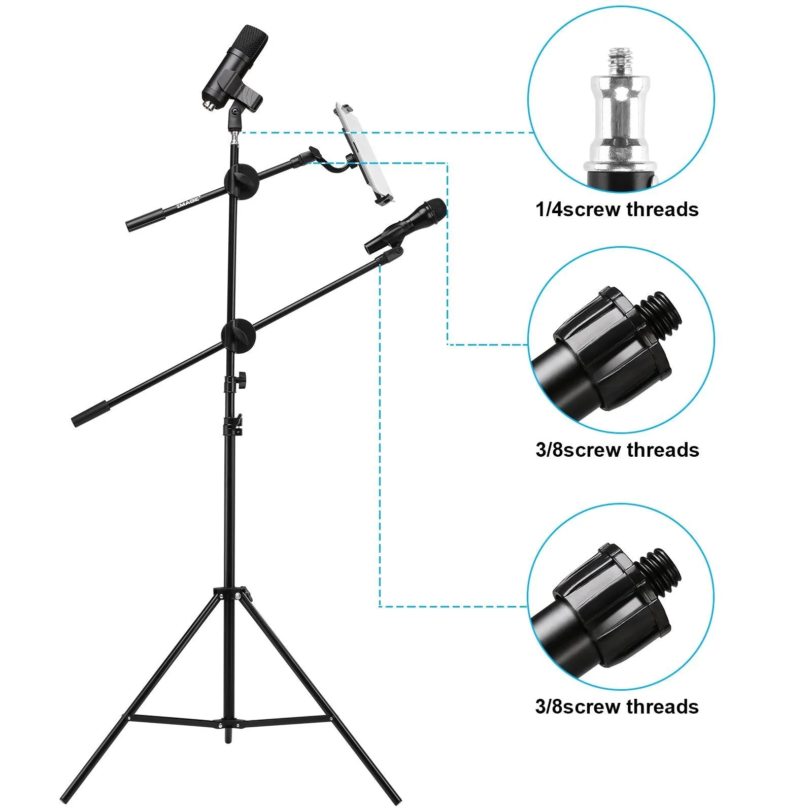 IMAGE Microphone Stand with Mic Clip Holder