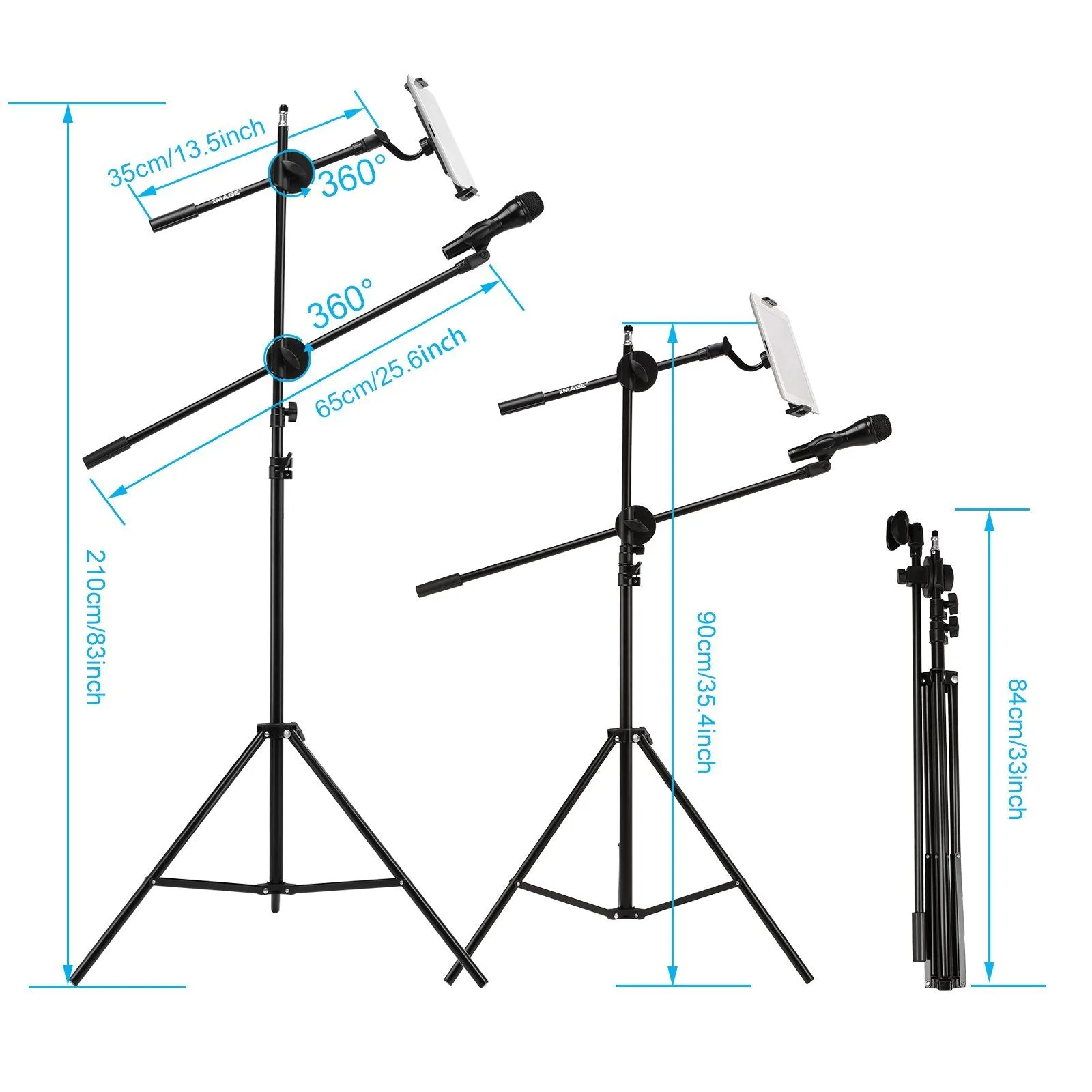 IMAGE Microphone Stand with Mic Clip Holder