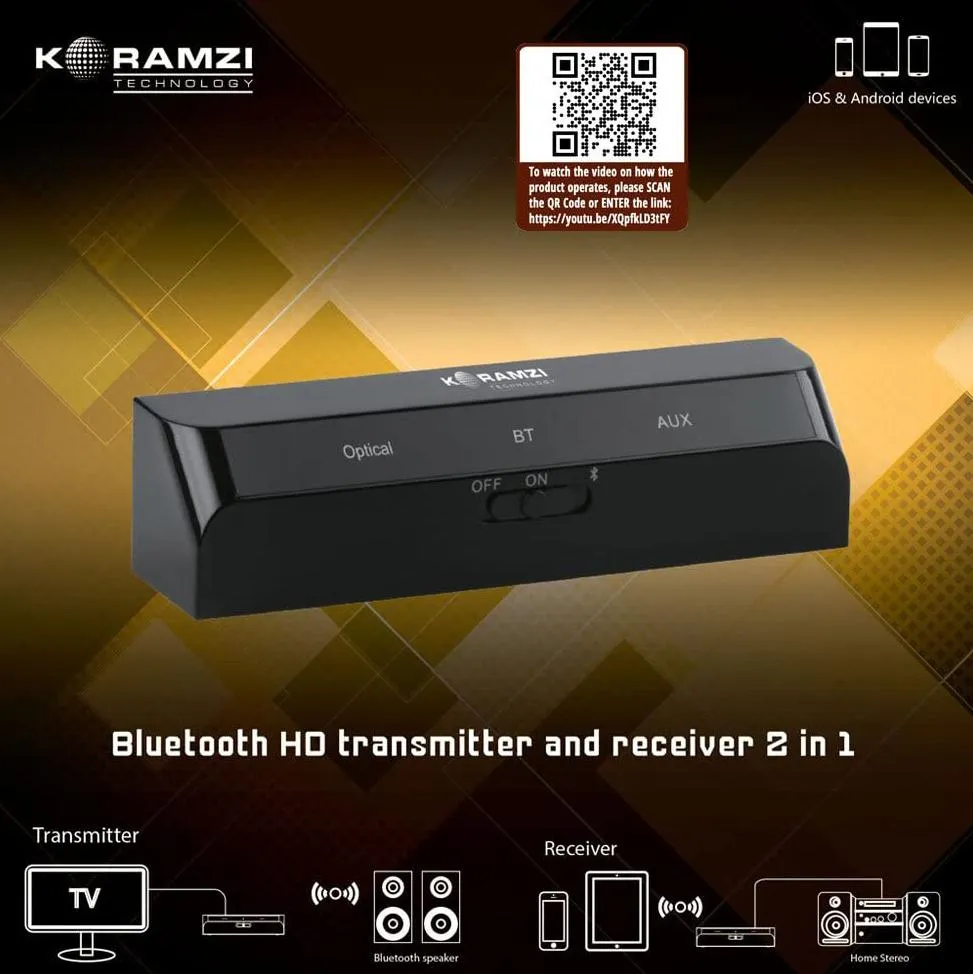 Koramzi 2-in-1 Bluetooth HD Transmitter and Receiver