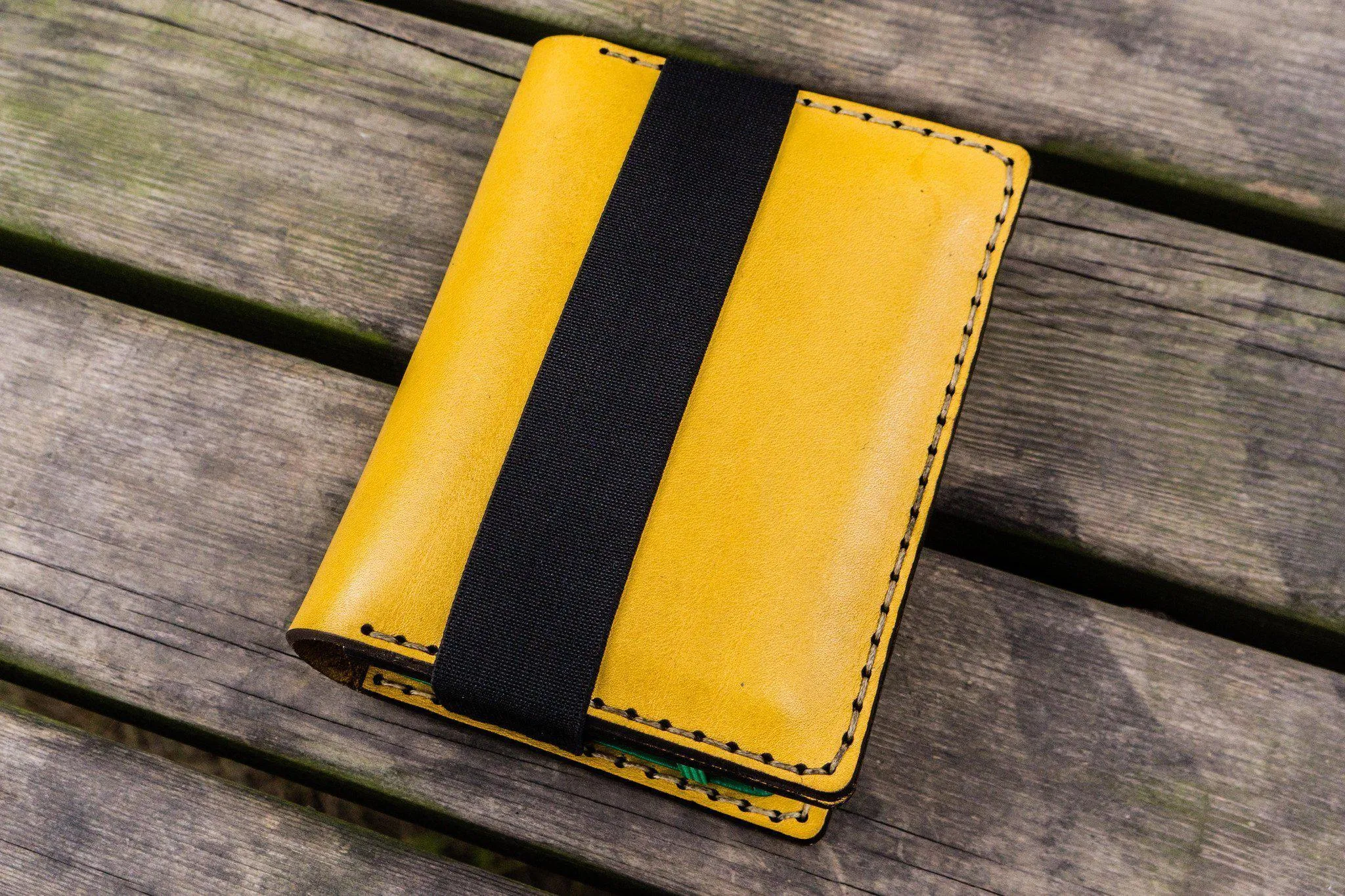 Leather Pocket Moleskine Journal Cover - Yellow