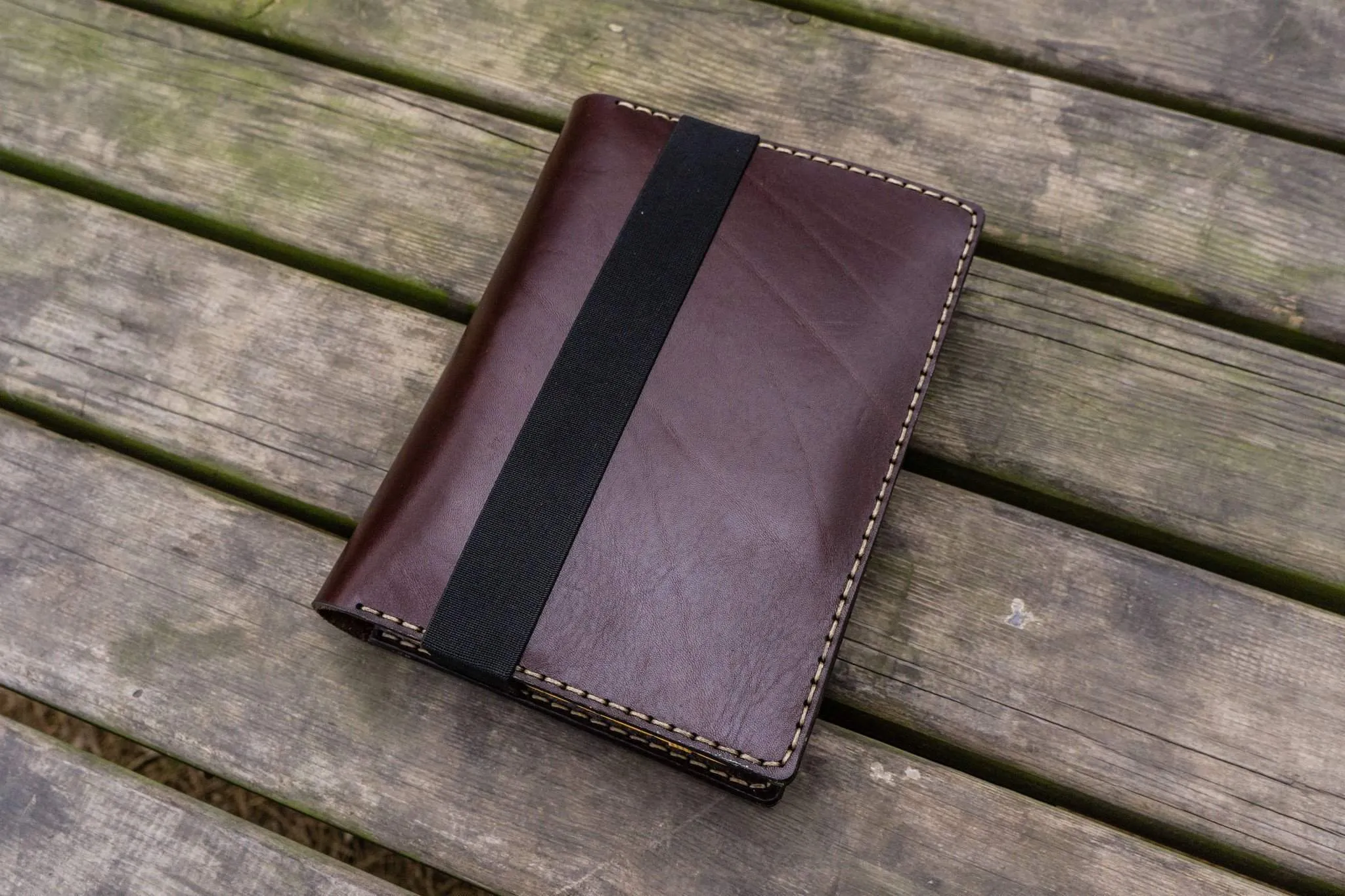 Leather Travel Journal for iPad Mini & Large Moleskine - Dark Brown