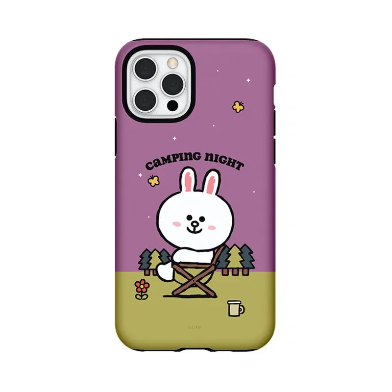 Line Friends Camping Night Dual Layer TPU PC Shockproof Guard Up Combo Case Cover