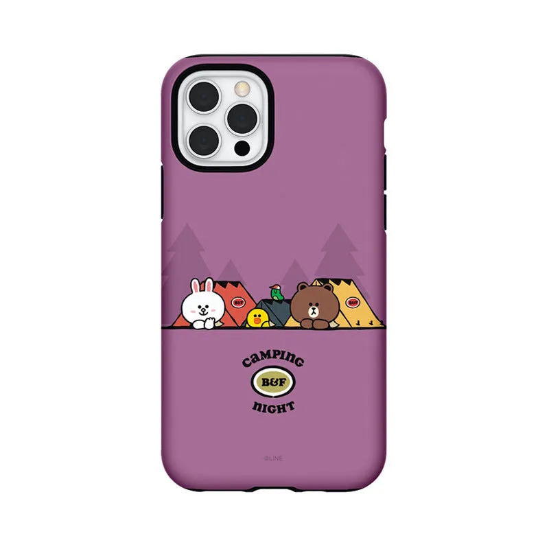 Line Friends Camping Night Dual Layer TPU PC Shockproof Guard Up Combo Case Cover