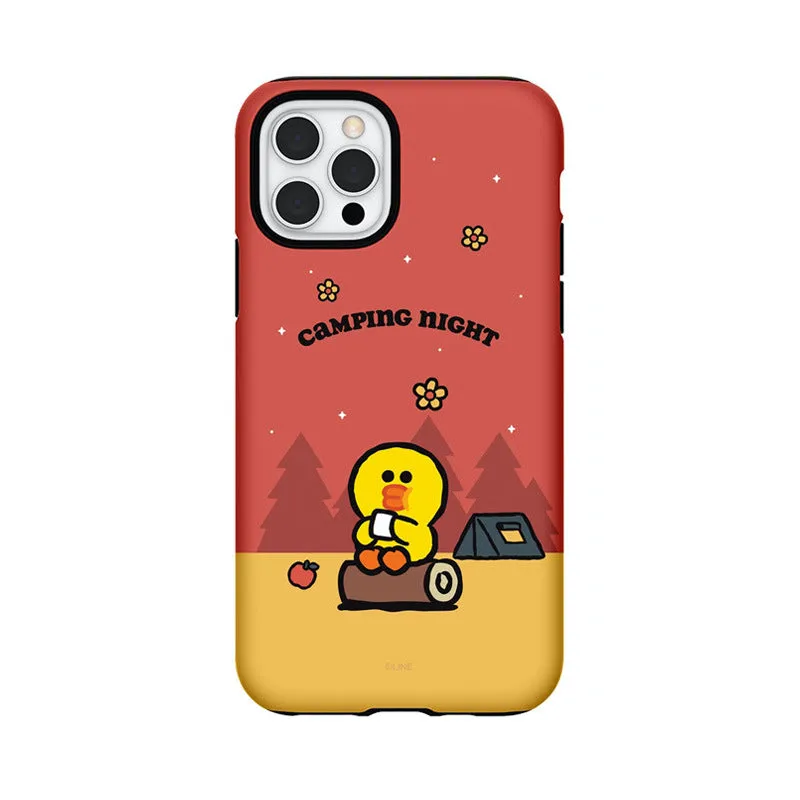 Line Friends Camping Night Dual Layer TPU PC Shockproof Guard Up Combo Case Cover